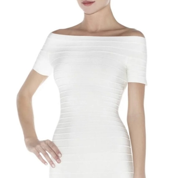 Herve Leger XS Carmen Off The Shoulder Bandage Dress - Picture 2 of 9